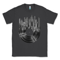 Smoke vinyl record cityscape Classic Tee - linhVisuals