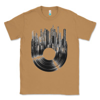 Vinyl Record Cityscape Classic Tee | Teevron