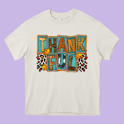 Thankful Heavy Core Tee Designed By Fadigitalartstudio