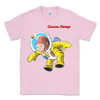 Bubblegum Pink curious george happy astronaut portrait t shirt Classic Tee - linhVisuals