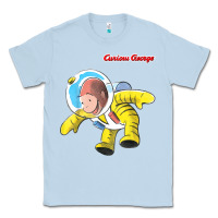 Dusty Blue curious george happy astronaut portrait t shirt Classic Tee - linhVisuals
