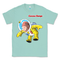 Seafoam curious george happy astronaut portrait t shirt Classic Tee - linhVisuals