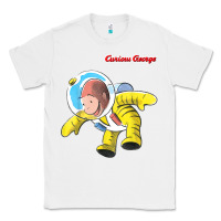 White curious george happy astronaut portrait t shirt Classic Tee - linhVisuals