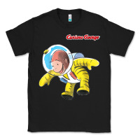 Black curious george happy astronaut portrait t shirt Classic Tee - linhVisuals