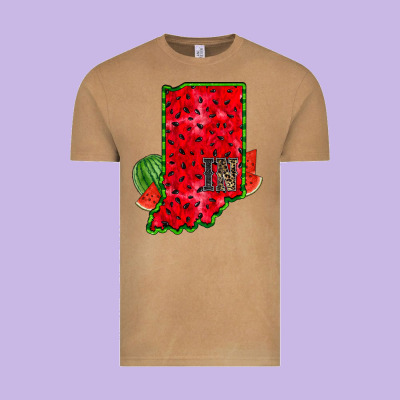 Indiana Watermelon Vintage Tee Designed By Racoondesign
