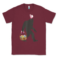 Burgundy funny bigfoot easter design with easter basket and bigfoot t shirt Classic Tee - linhVisuals