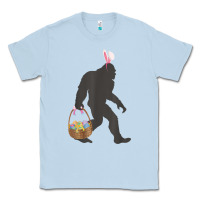 Dusty Blue funny bigfoot easter design with easter basket and bigfoot t shirt Classic Tee - linhVisuals