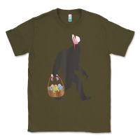 Army Green funny bigfoot easter design with easter basket and bigfoot t shirt Classic Tee - linhVisuals
