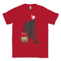 Red funny bigfoot easter design with easter basket and bigfoot t shirt Classic Tee - linhVisuals