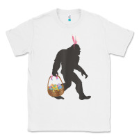White funny bigfoot easter design with easter basket and bigfoot t shirt Classic Tee - linhVisuals