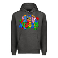 Charcoal Heather autism stitch with lilo Premium Hoodie - AdoDesignShop
