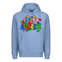 Colony Blue autism stitch with lilo Premium Hoodie - AdoDesignShop