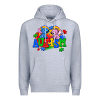 Heather Grey autism stitch with lilo Premium Hoodie - AdoDesignShop