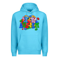 Ocean Blue autism stitch with lilo Premium Hoodie - AdoDesignShop