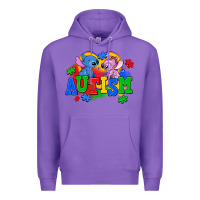Purple autism stitch with lilo Premium Hoodie - AdoDesignShop