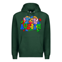 Sports Green autism stitch with lilo Premium Hoodie - AdoDesignShop