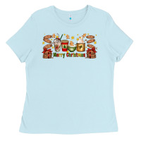Baby Blue Christmas coffee cups Ladies Tee - Artiststas