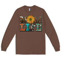 Chestnut western cowhide leopard turquoise  leather aztec sunflower mom Long Sleeve Tee - Artiststas
