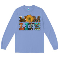Colony Blue western cowhide leopard turquoise  leather aztec sunflower mom Long Sleeve Tee - Artiststas