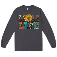 Smoke western cowhide leopard turquoise  leather aztec sunflower mom Long Sleeve Tee - Artiststas