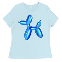 Baby Blue Blue Dog Balloon Ladies Tee - Artiststas