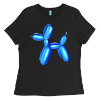 Black Blue Dog Balloon Ladies Tee - Artiststas