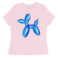 Bubblegum Pink Blue Dog Balloon Ladies Tee - Artiststas