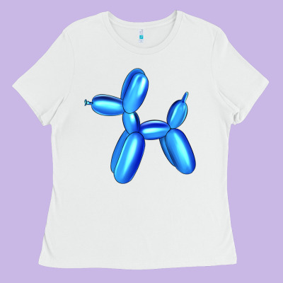 Blue Dog Balloon Ladies Tee Designed By Artiststas