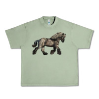Oil Green Belgian Horse Urban Heavy Tee - LillyAllenDesigns