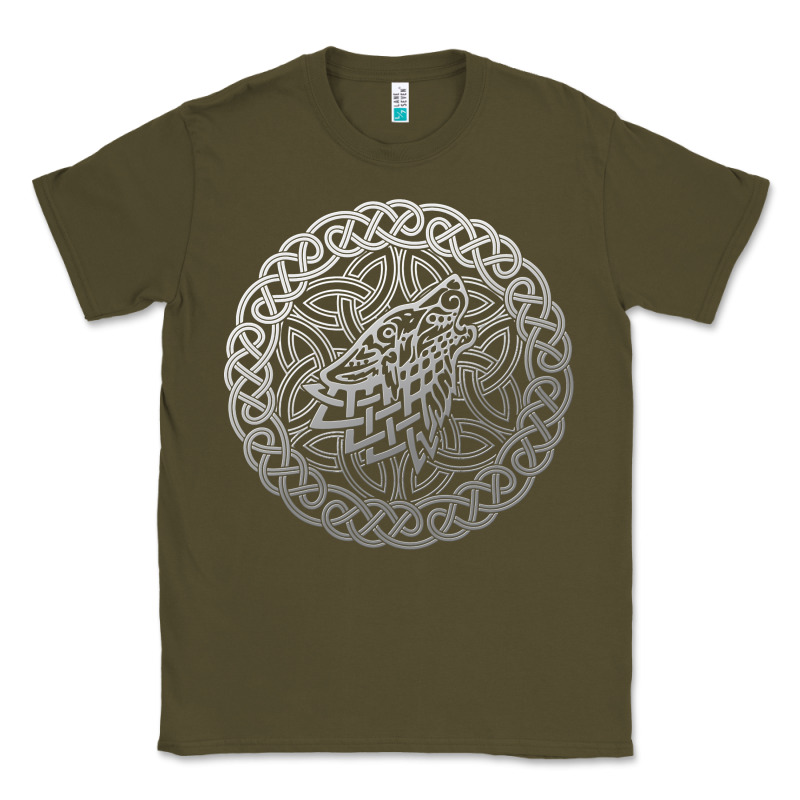 Ireland Celtic Knotwork Design Ornament Wolf Original Celtic Pullover Classic Tee by linhVisuals | Teevron