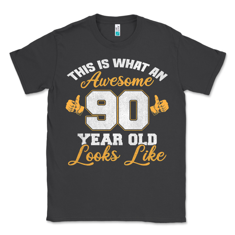 90th Birthday Novelty Gift Awesome 90 Year Old T Shirt Classic Tee by linhVisuals | Teevron