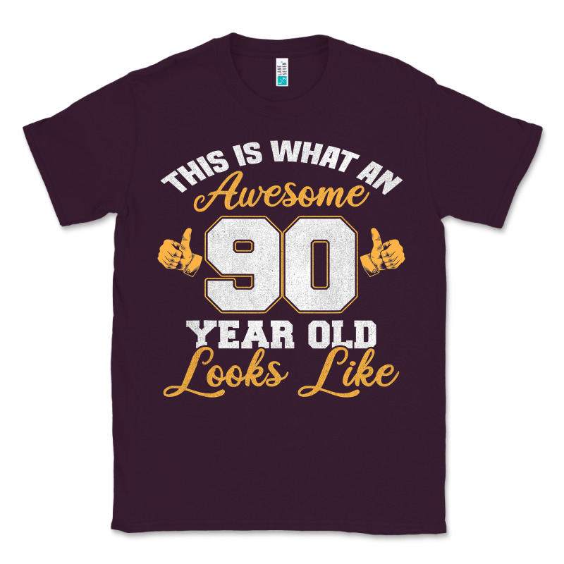 90th Birthday Novelty Gift Awesome 90 Year Old T Shirt Classic Tee by linhVisuals | Teevron