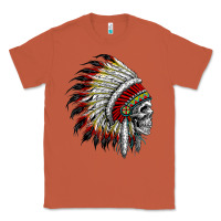 Copper native american indian chief skull motorcycle headdress  t shirt Classic Tee - linhVisuals