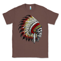 Chestnut native american indian chief skull motorcycle headdress  t shirt Classic Tee - linhVisuals