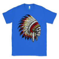 True Royal native american indian chief skull motorcycle headdress  t shirt Classic Tee - linhVisuals