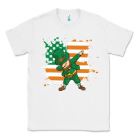 White dabbing leprechaun irish american flag Classic Tee - linhVisuals