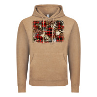 Vintage Coffee christmas leopard cowhide background Vintage Hoodie - BarkalooDesign