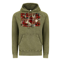 Vintage Olive christmas leopard cowhide background Vintage Hoodie - BarkalooDesign