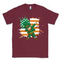 Burgundy dabbing leprechaun irish american flag Classic Tee - linhVisuals