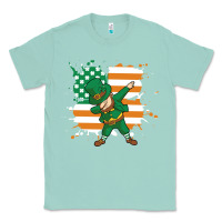 Seafoam dabbing leprechaun irish american flag Classic Tee - linhVisuals