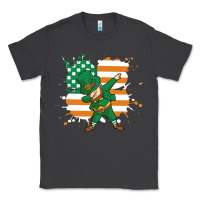 Dabbing Leprechaun Irish American Flag Classic Tee | Teevron