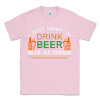 Bubblegum Pink i just want to drink with my friends Classic Tee - linhVisuals
