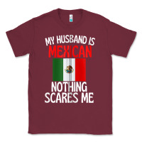 Burgundy my husband is mexican nothing scares me funny husband zip hoodie Classic Tee - linhVisuals