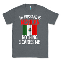 Charcoal Heather my husband is mexican nothing scares me funny husband zip hoodie Classic Tee - linhVisuals