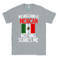 Heather Grey my husband is mexican nothing scares me funny husband zip hoodie Classic Tee - linhVisuals
