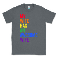Charcoal Heather my wife has an awesome wife funny lesbian wedding gift t shirt Classic Tee - linhVisuals
