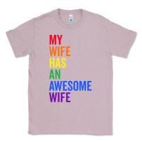 Lilac my wife has an awesome wife funny lesbian wedding gift t shirt Classic Tee - linhVisuals