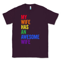 Plum my wife has an awesome wife funny lesbian wedding gift t shirt Classic Tee - linhVisuals