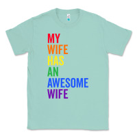 Seafoam my wife has an awesome wife funny lesbian wedding gift t shirt Classic Tee - linhVisuals