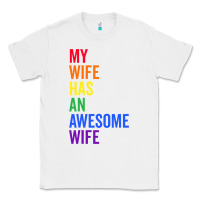 White my wife has an awesome wife funny lesbian wedding gift t shirt Classic Tee - linhVisuals